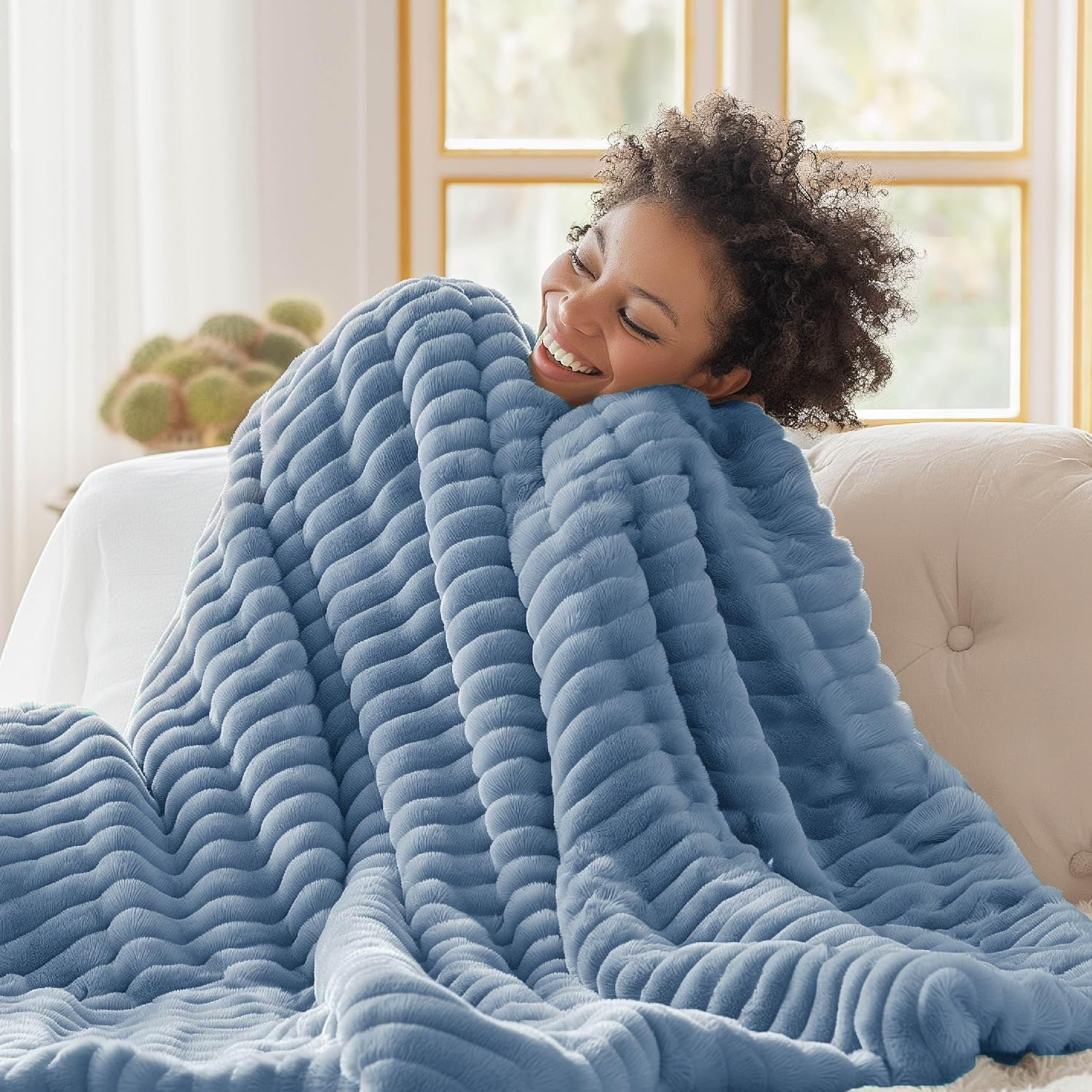 Detalle de Bedsure fleece throw blanket 130x170 cm