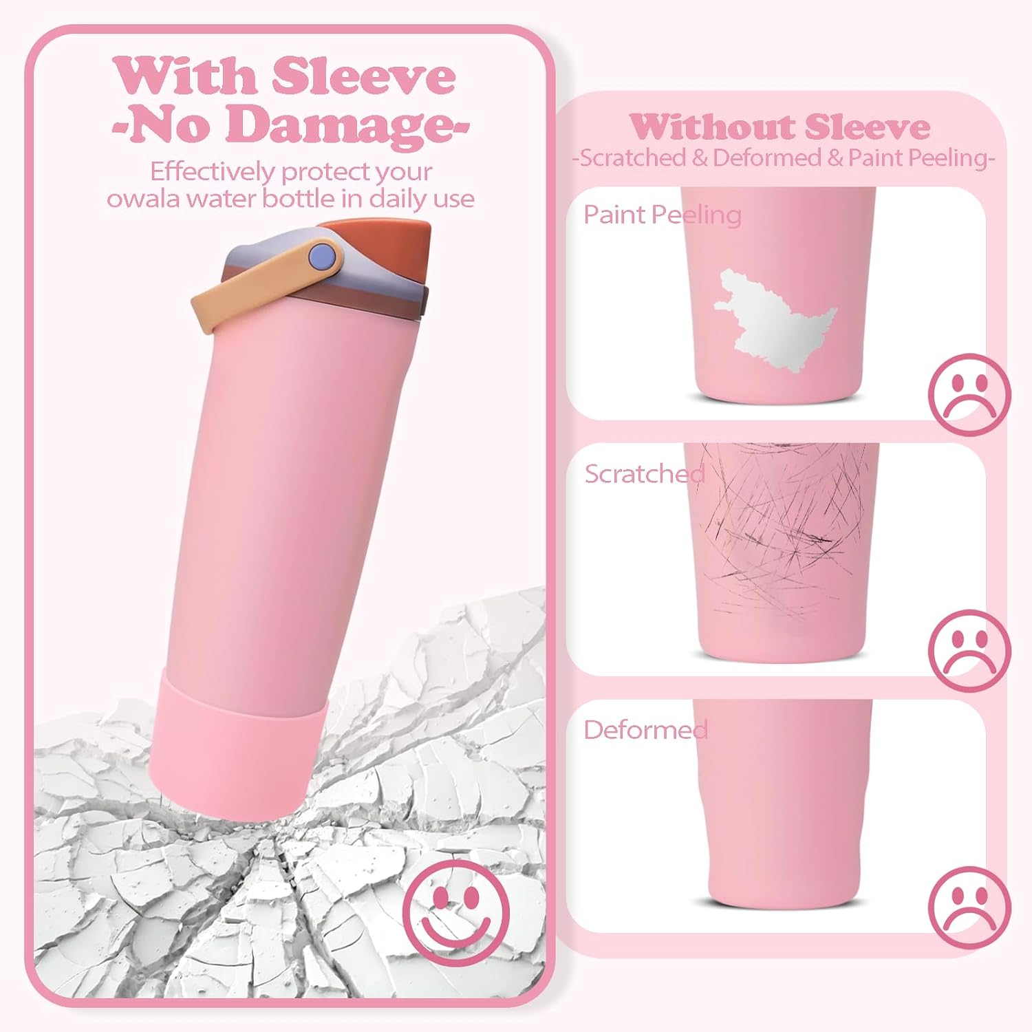 Detalle de Kaitiaki OWSB1201 Silicone Boot for Owala Bottles, Kickflip Pink
