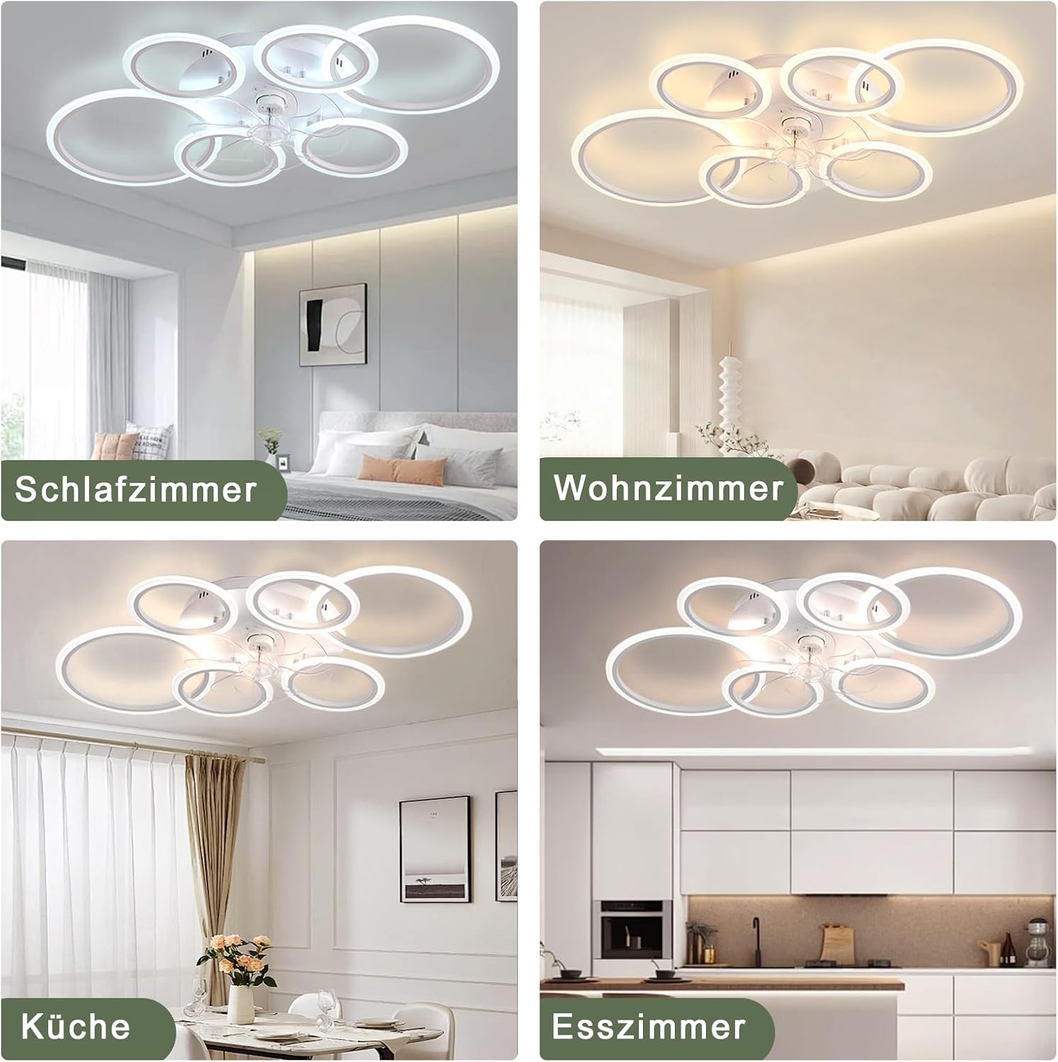 Thumbnail 6 de MiiR LED Deckenventilator mit Beleuchtung (110 cm), Fernbedienung & App, 105 W – weiß