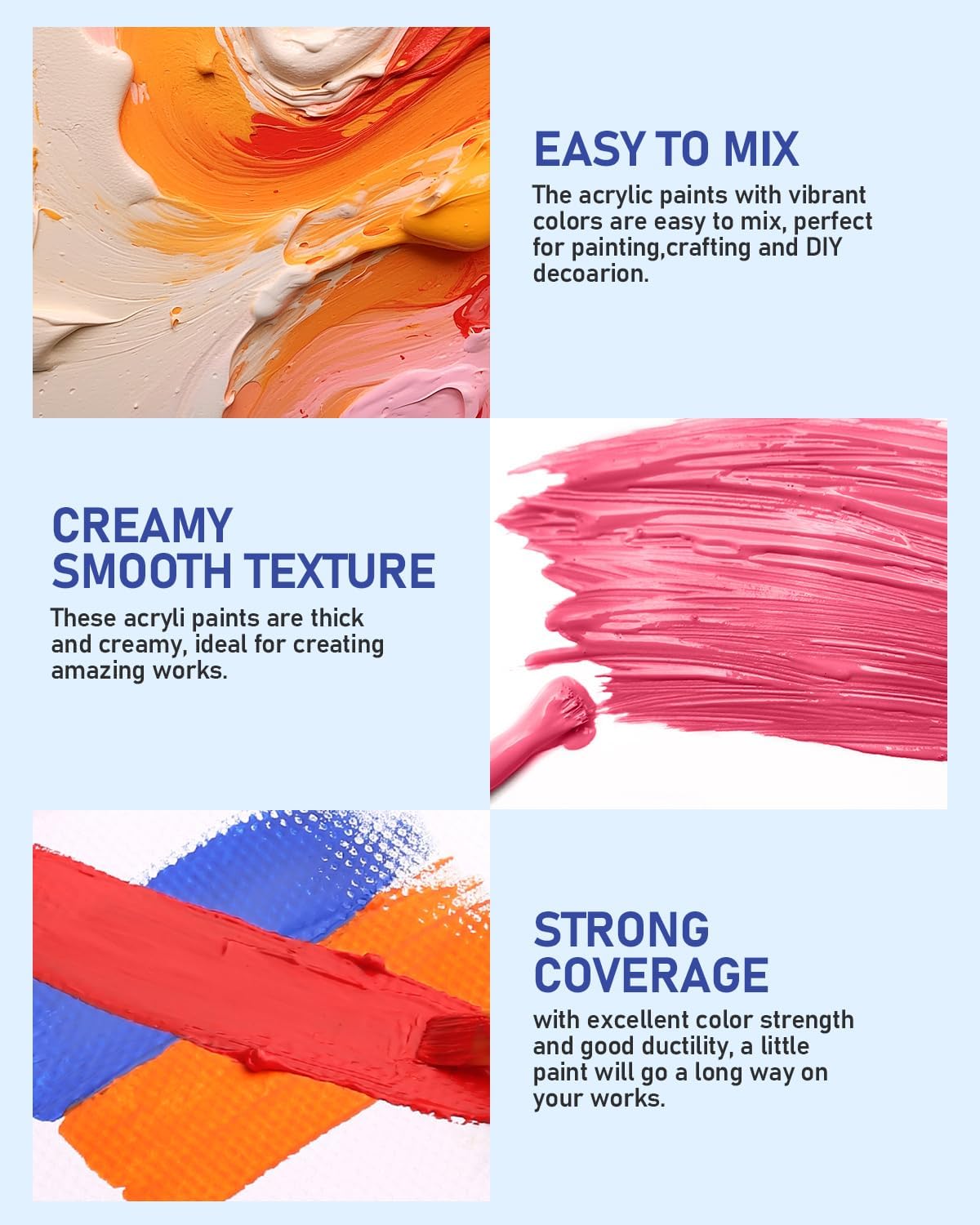 Thumbnail 4 de Nicpro 24 Colors Large Bulk Acrylic Paint Set (500 ml) – Non-Toxic, Multi-Surface