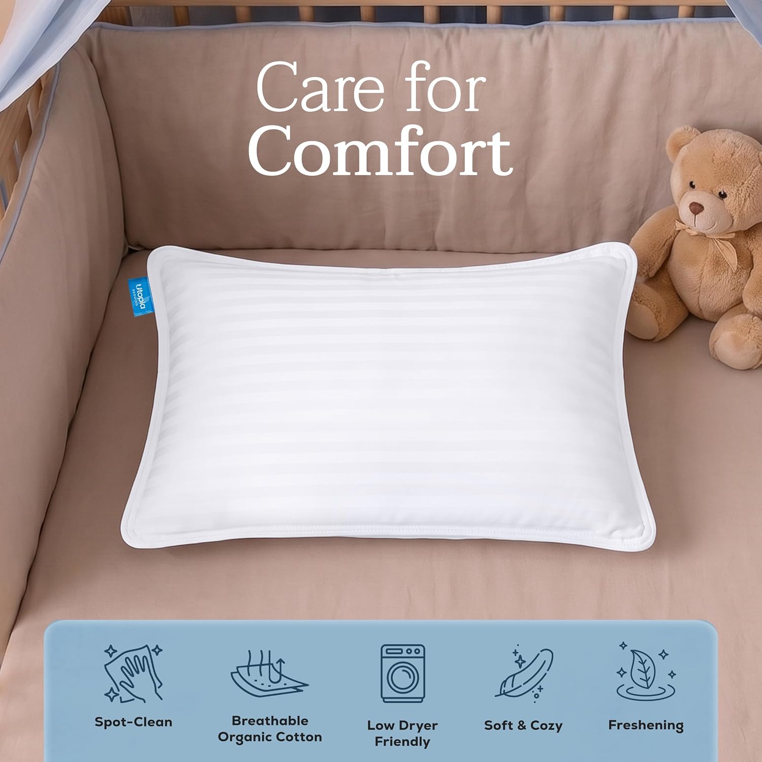 Detalle 2 de Utopia Bedding Toddler Pillow 2 Pack, 13 x 18 Inch Cotton-Blend Shell