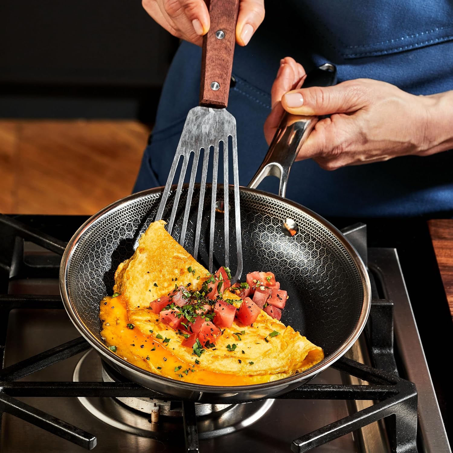 Detalle de HexClad 6-Piece Nonstick Fry Pan Set