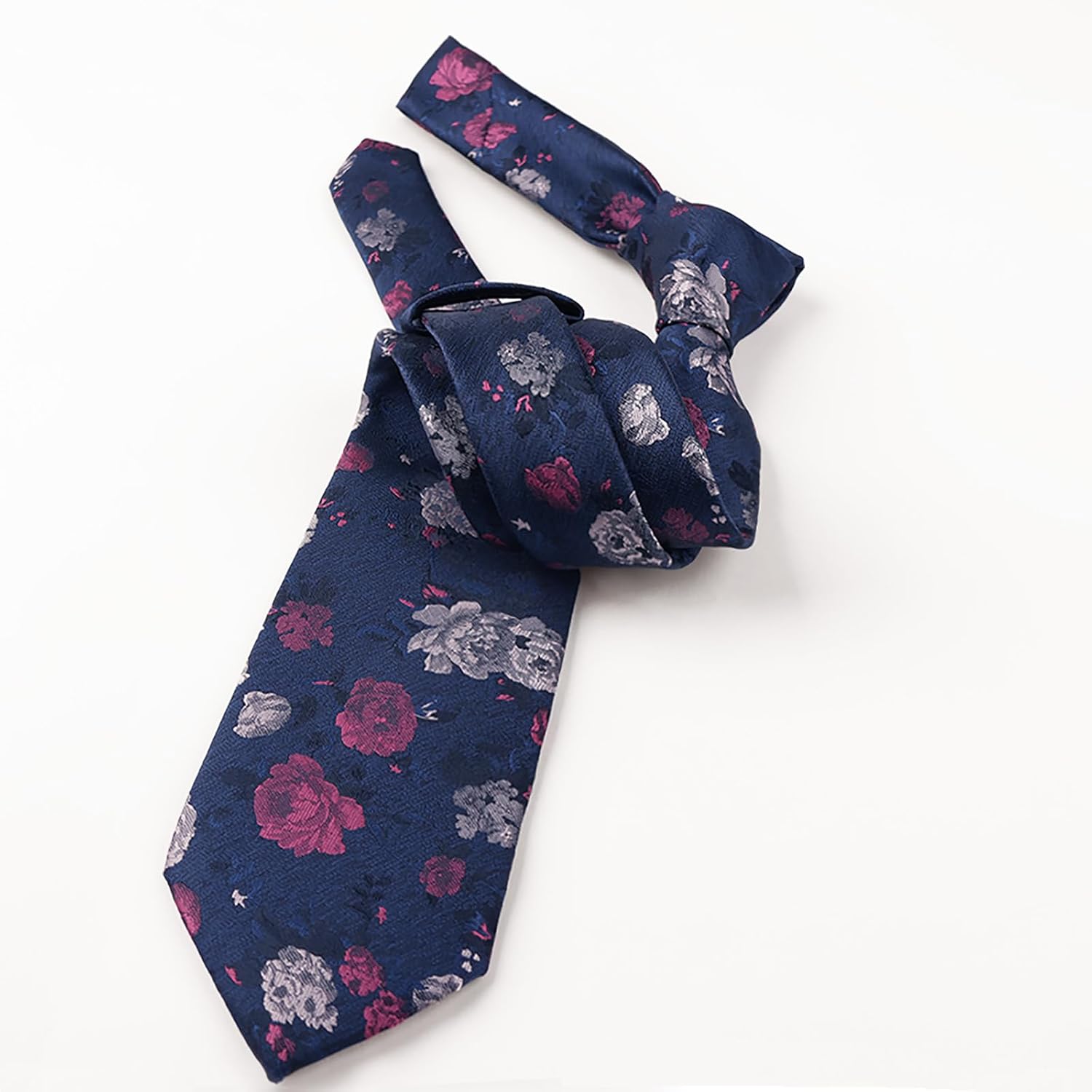 Thumbnail 2 de Alizeal Floral Pattern Tie with Pocket Square Set for Smart Casual to Formal Occasions