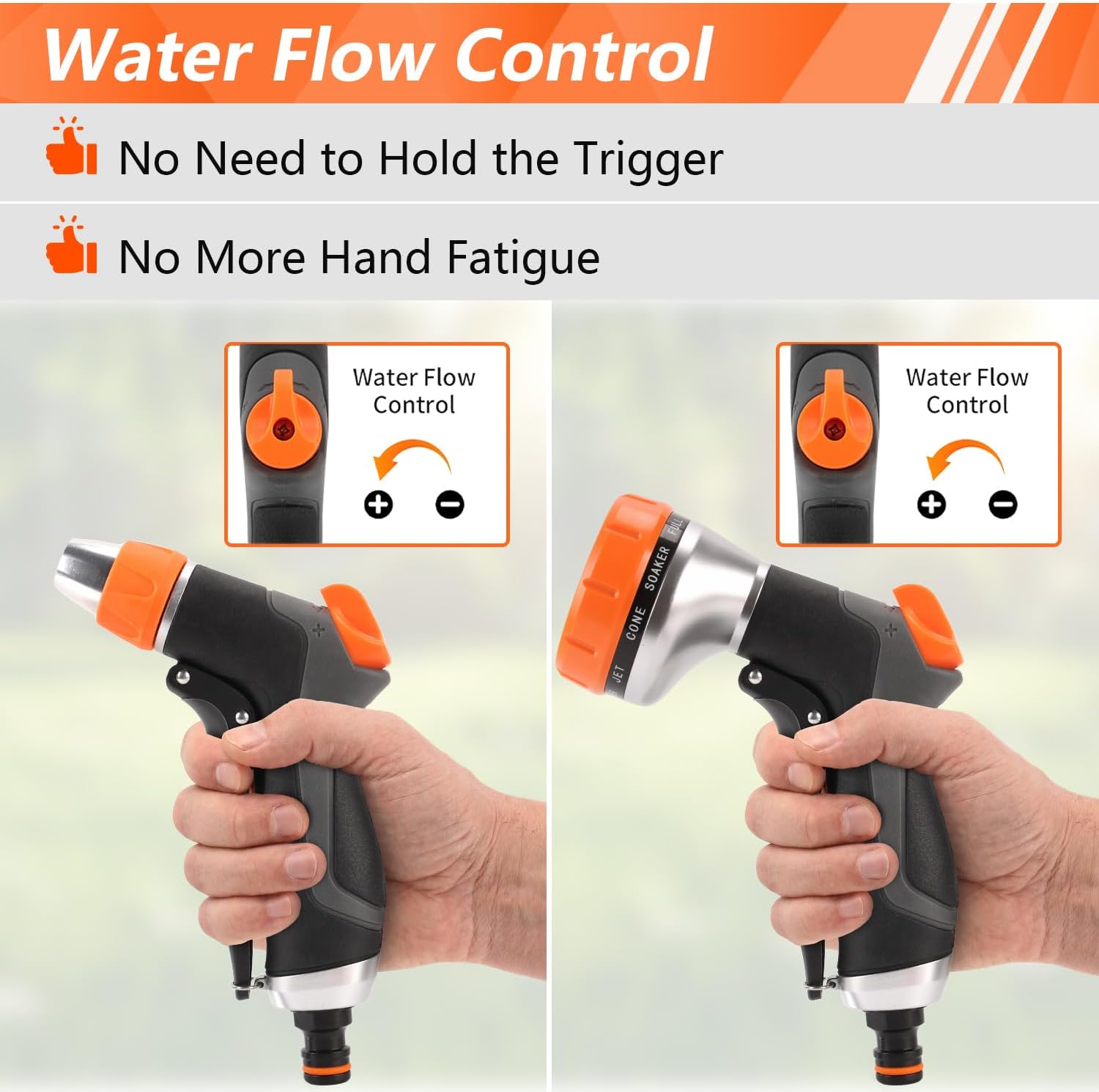 Thumbnail 4 de Hoofun set 2 pezzi doccetta da giardino con spruzzatore a 12 funzioni e collegamento rapido