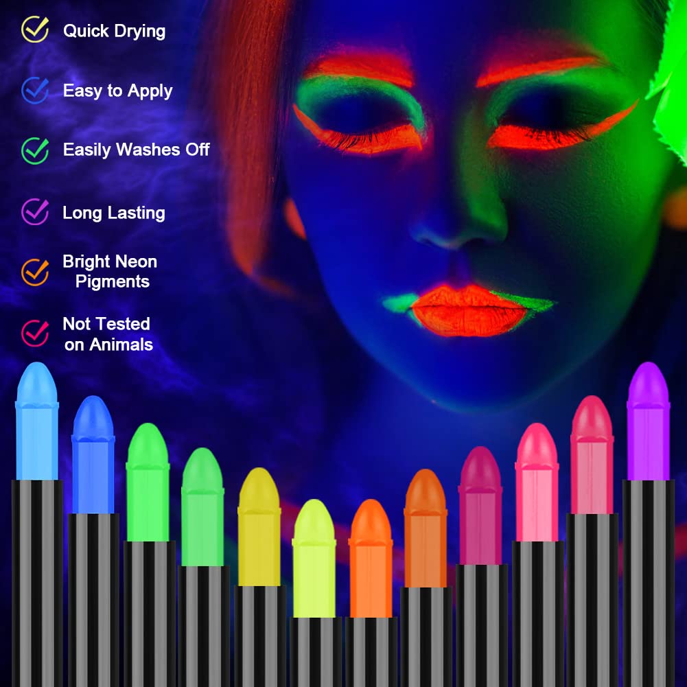 Detalle 2 de AOOWU UV Bodypainting 12 Farben Neon Set