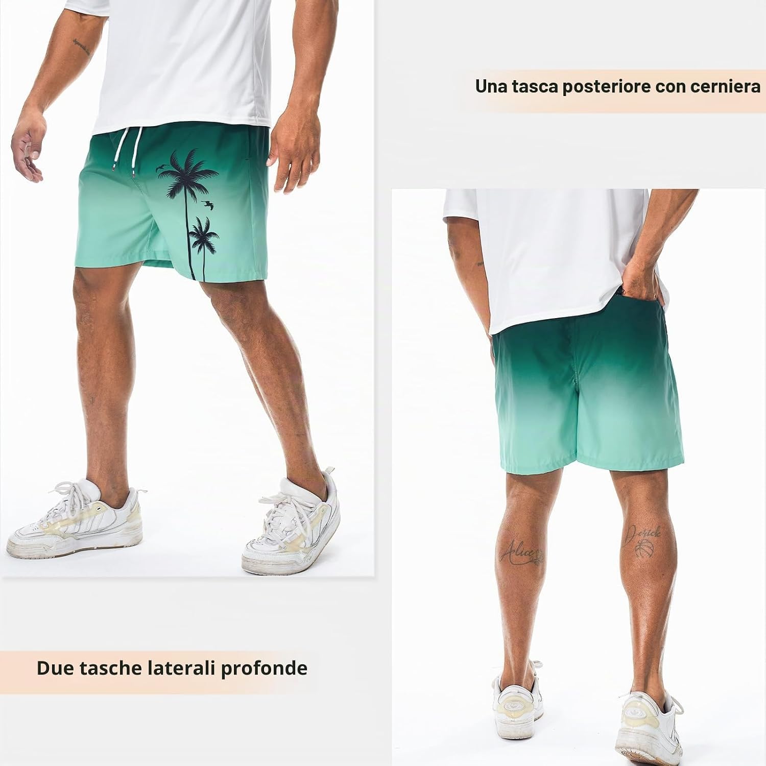 Thumbnail 5 de Danfiki Pantaloncini da bagno uomo Stampa Hawaiana 🌊