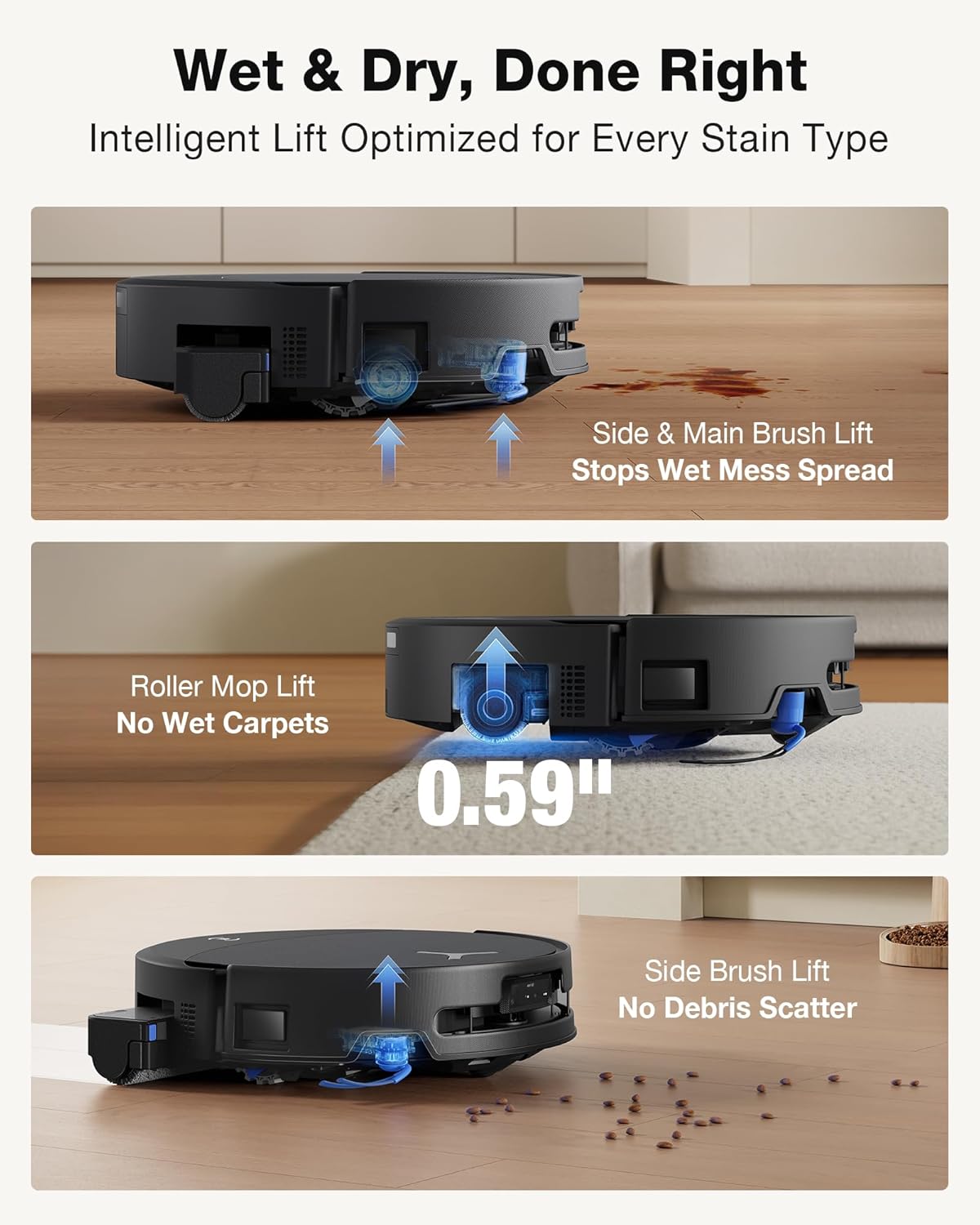 Thumbnail 6 de ECOVACS DEEBOT T90 PRO OMNI robot vacuum and mop with 30,000Pa suction and self-cleaning OZMO roller