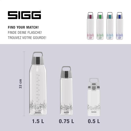 Detalle de SIGG Tritan Trinkflasche Total Clear ONE MyPlanet Anthrazit 0,75 L – spülmaschinenfest, auslaufsicher, BPA-frei