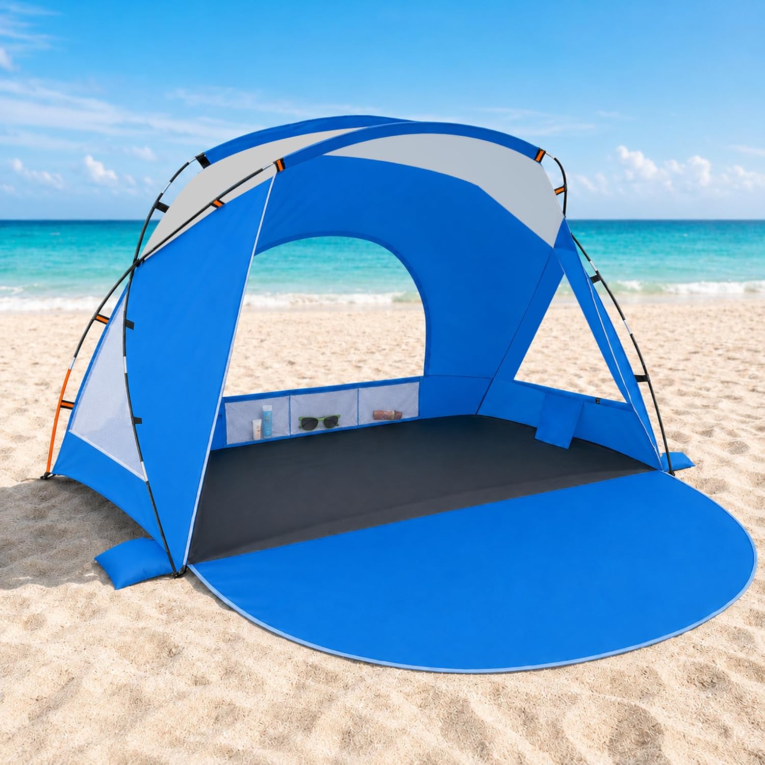 Detalle de Beach Tent Portable Sun Shelter for 2–8 People with UPF 50+ Protection