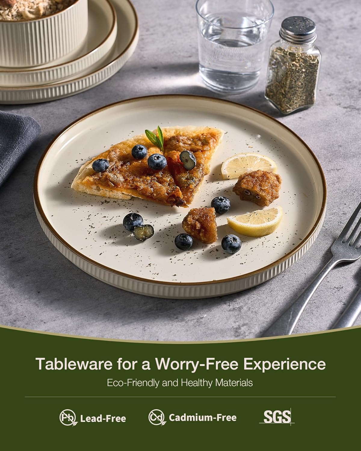 Thumbnail 2 de Famiware Star 12-Piece Stoneware Dinnerware Set (Cream) — Service for 4