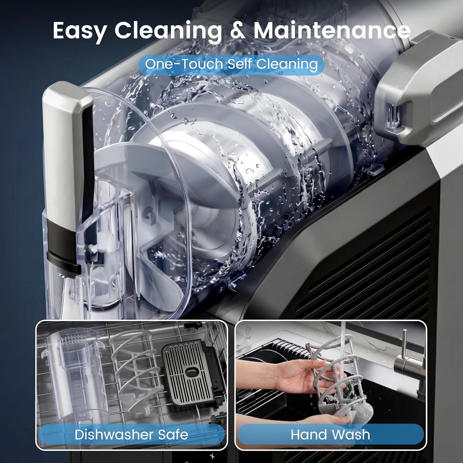 Detalle 2 de Ray Bear 2L Slushie Machine, 6 Presets, No Ice Needed, Self-Cleaning