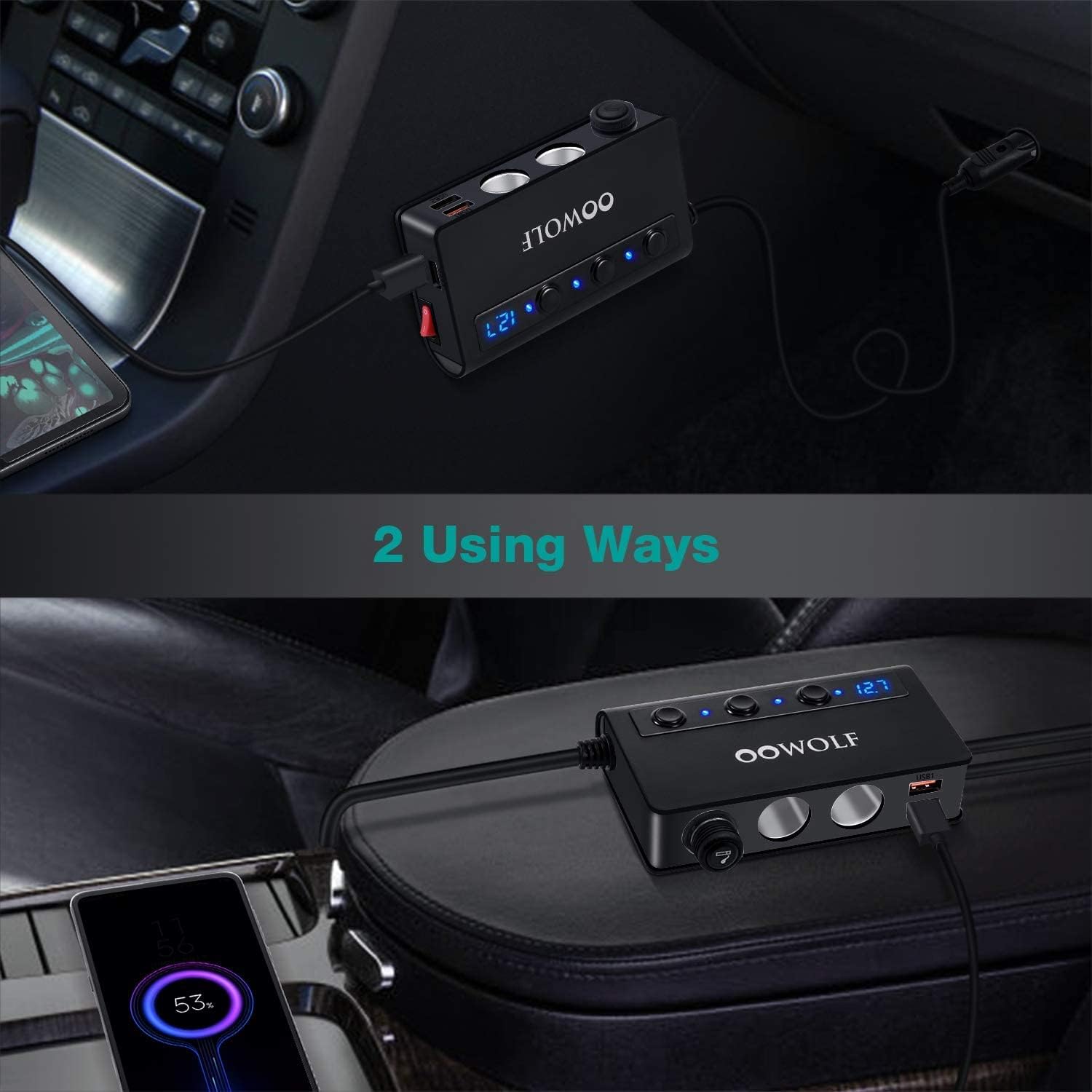 Thumbnail 5 de OOWOLF Quick Charge 3.0 Car Power Splitter 180W