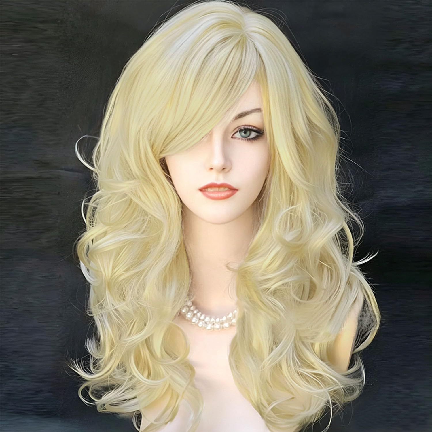 Thumbnail 1 de RightOn Long Curly Wig with Bangs, 22-Inch