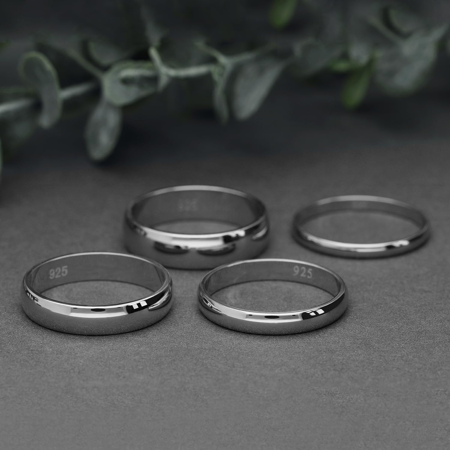 Detalle de Treuheld® 925 Sterling Silber Ring – 48 Größen & Breiten (2–5 mm)