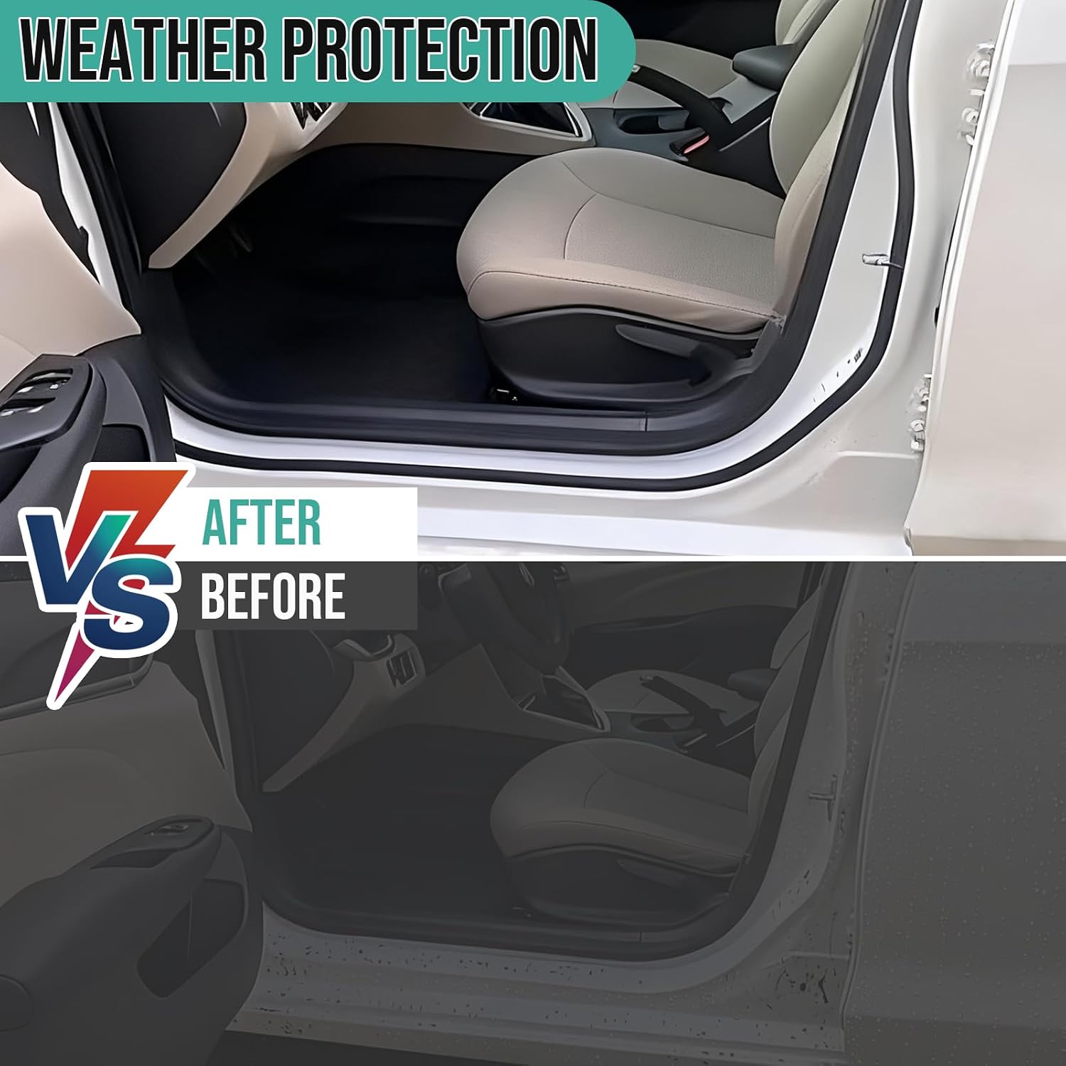 Thumbnail 2 de Jobon Car Door Seal Automotive Weather Stripping – Self-Adhesive D-Shape Rubber Seal (19x19mm, 300CM / 10FT)