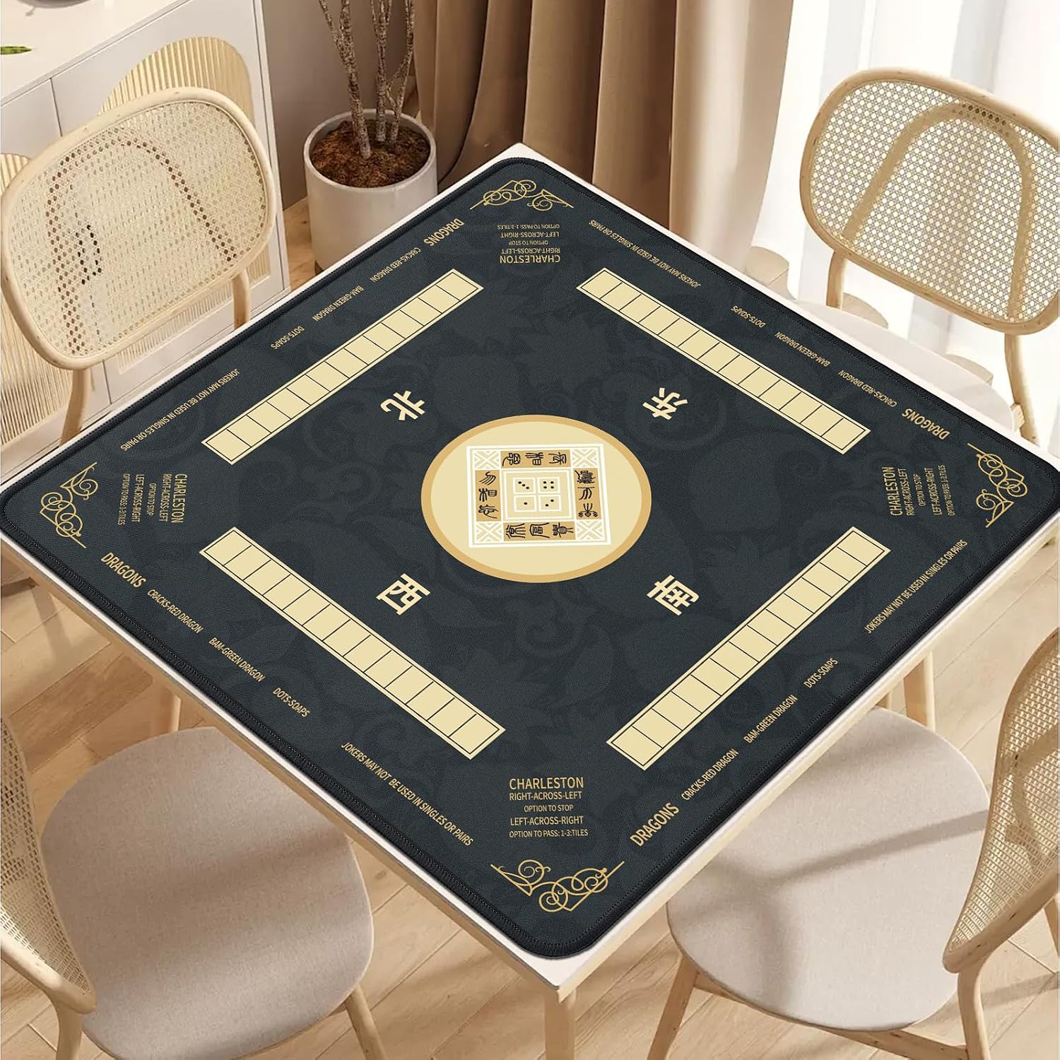 Detalle de 2F22E Mahjong Mat: Non-Slip, Noise-Reducing Gaming Surface (32.4x32.4 Inches)