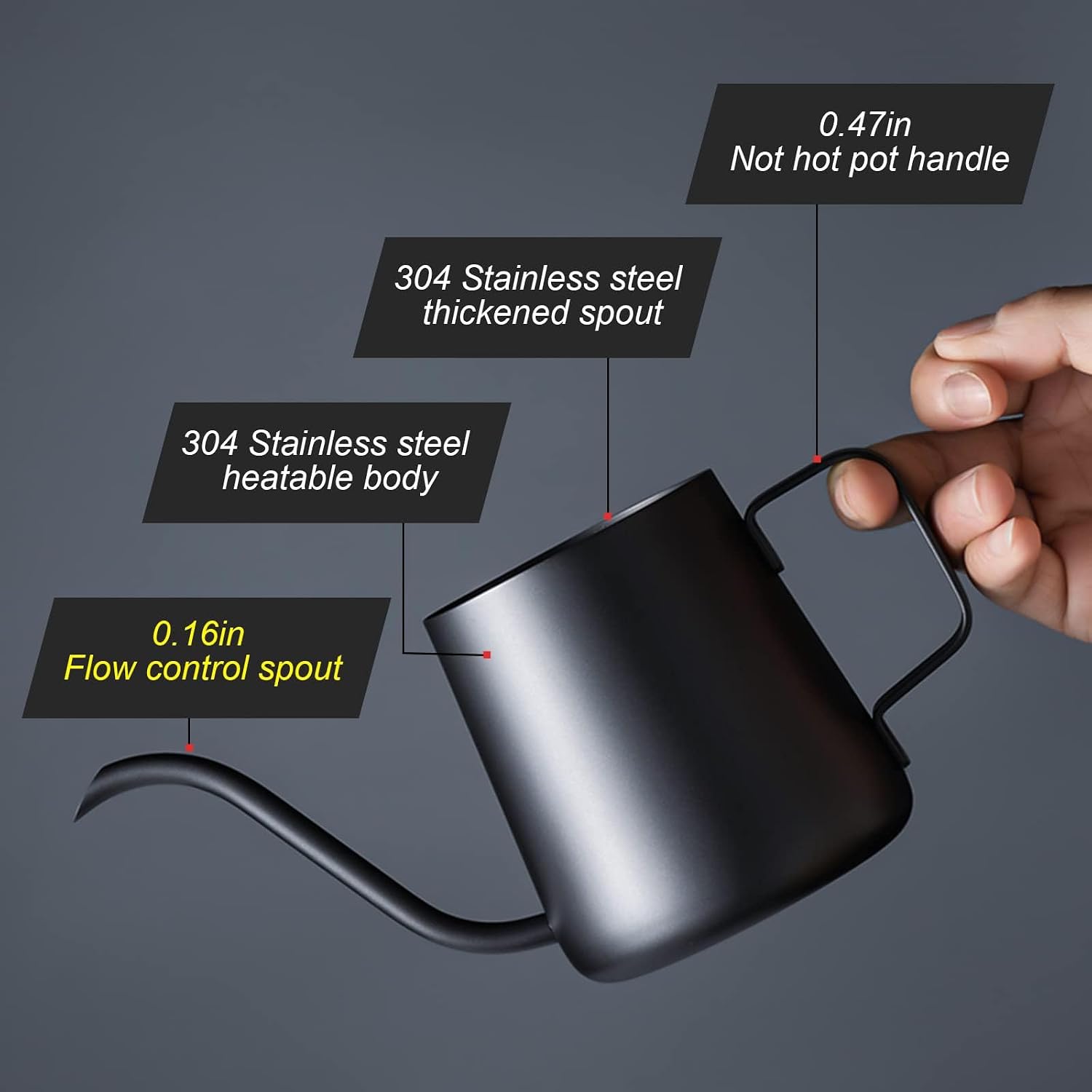 Detalle de PARACITY Pour Over Kettle-schenkketel van 350 ml met zwanenhals