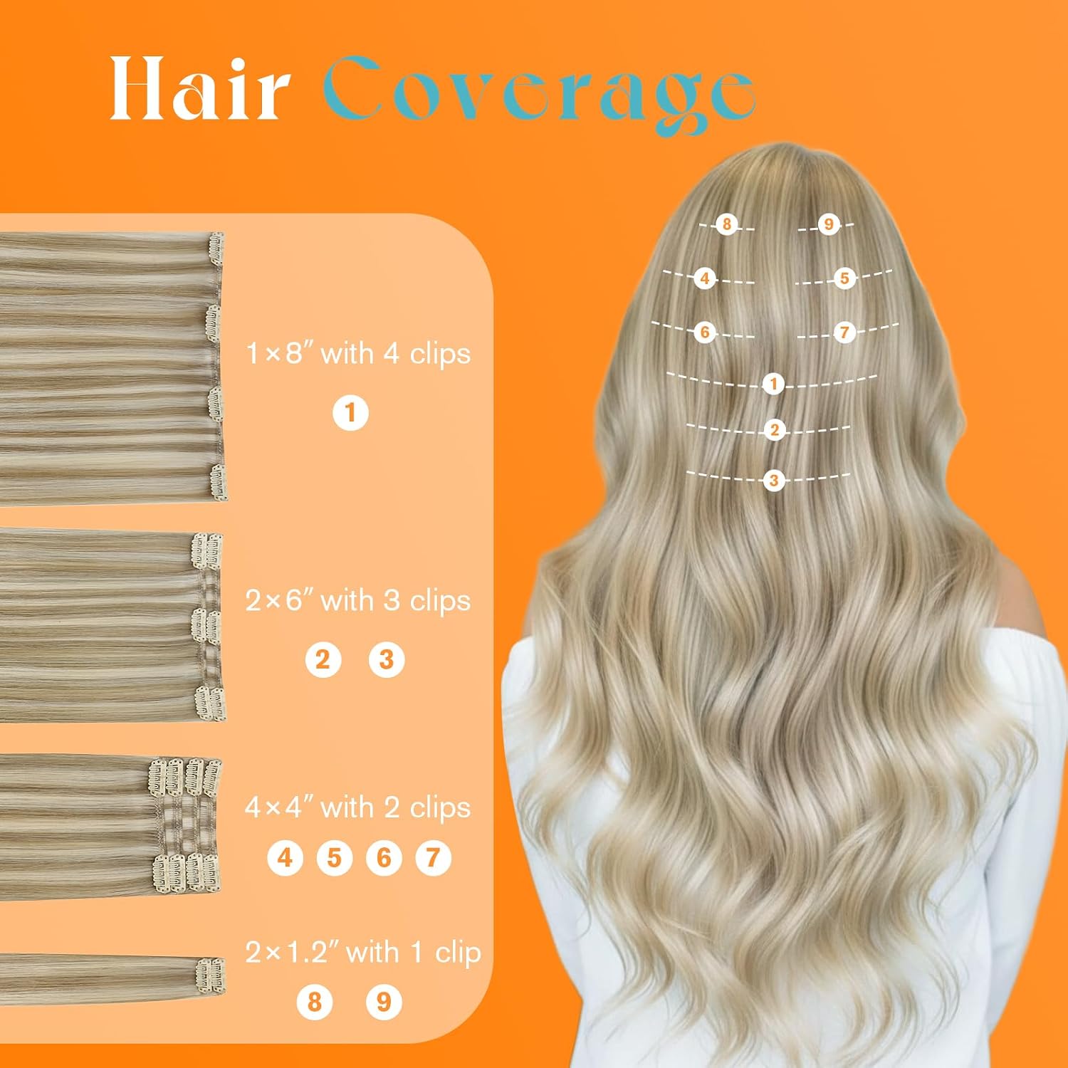 Thumbnail 3 de Sunny Hair Clip-In Real Human Hair Extensions, 22 Inch, 175g in Dark Blonde Highlights