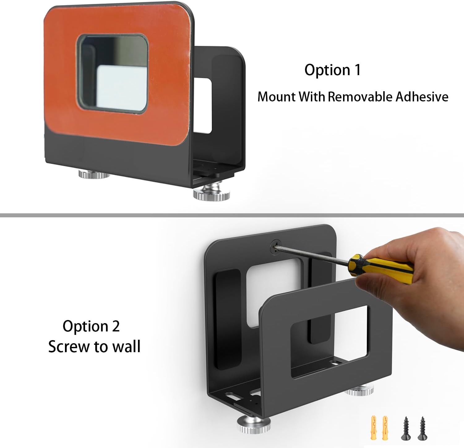 Detalle de Monzlteck Support mural réglable pour petits appareils multimédias (Apple TV, Roku, routeur, modem)