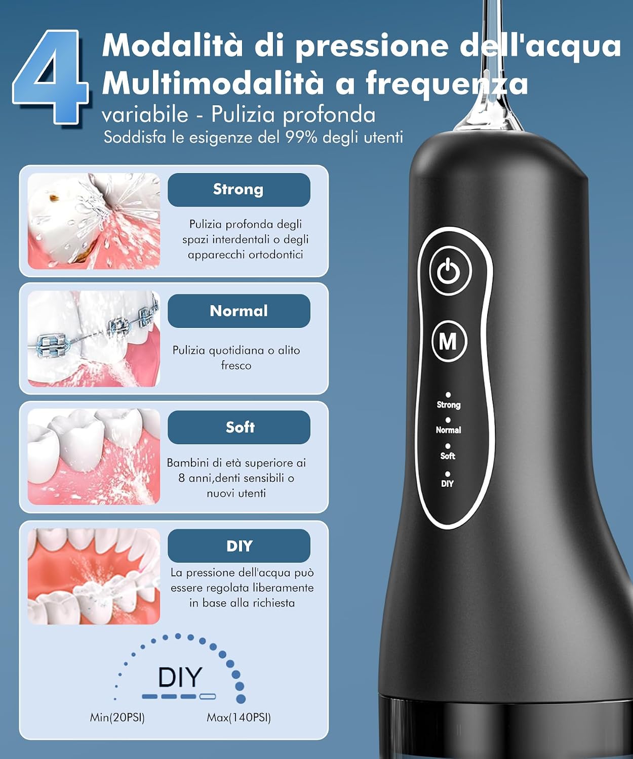 Thumbnail 2 de ETROBOT Idropulsore Dentale 2025 4 modalità