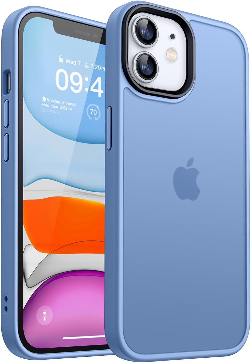 Detalle de CANSHN Cover Opaca per iPhone 11, Bordo Quadrato, Custodia Traslucida Opaca Antigraffio