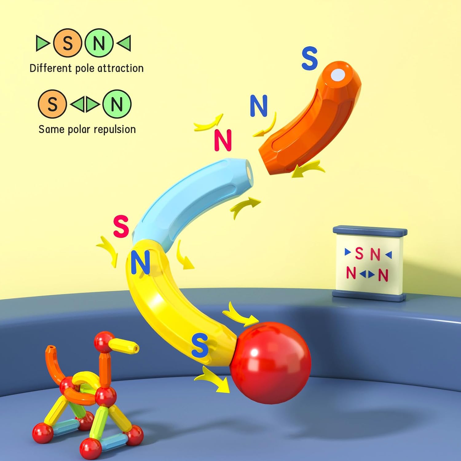 Thumbnail 6 de Toddler Magnetic Blocks Building Toys (Magnetic Sticks & Balls) for Ages 3–5+ — Montessori STEM Learning Set