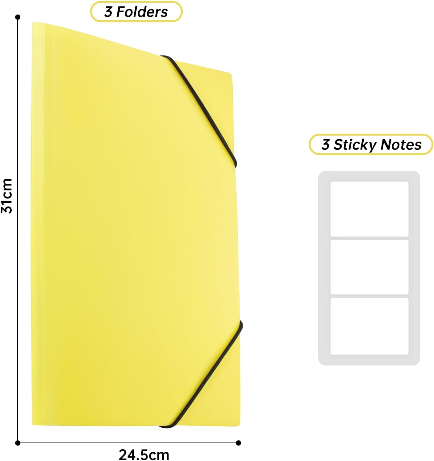 Detalle 2 de FRETONBA Gelb Ordner 3er-Pack
