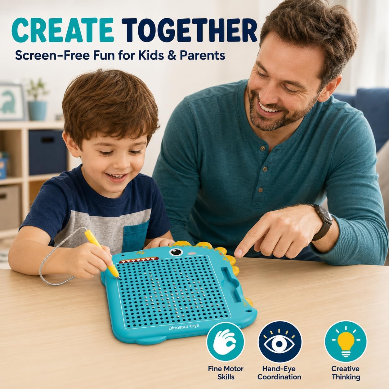 Detalle de Magnetic Drawing Board for Kids, 8.15 x 7.6 Inches