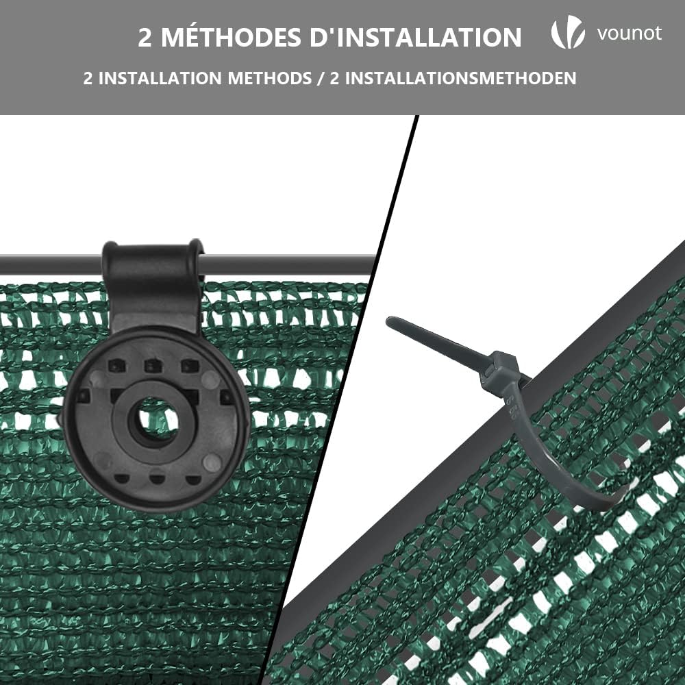 Detalle de VOUNOT Privacy Netting 1.8×10m Garden Screening – 75% Shading, UV-Resistant HDPE, Green