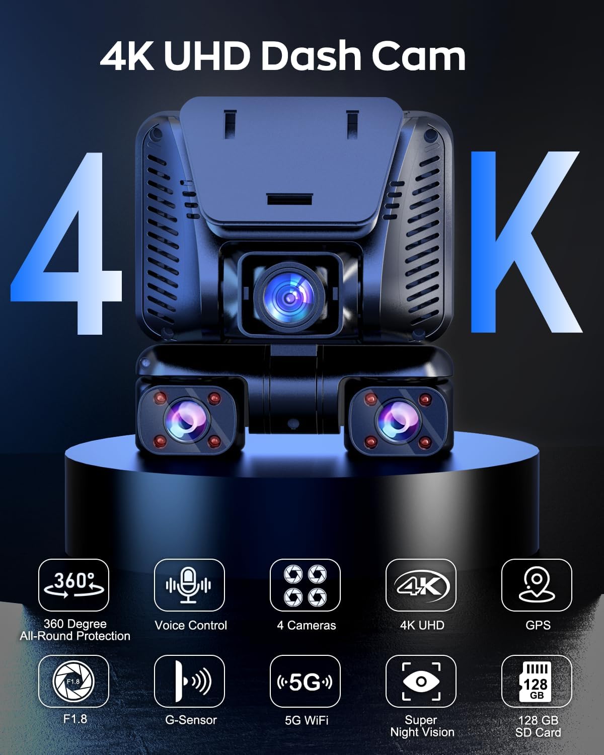 Detalle de Driveye D7 4K 4-Channel Dash Cam
