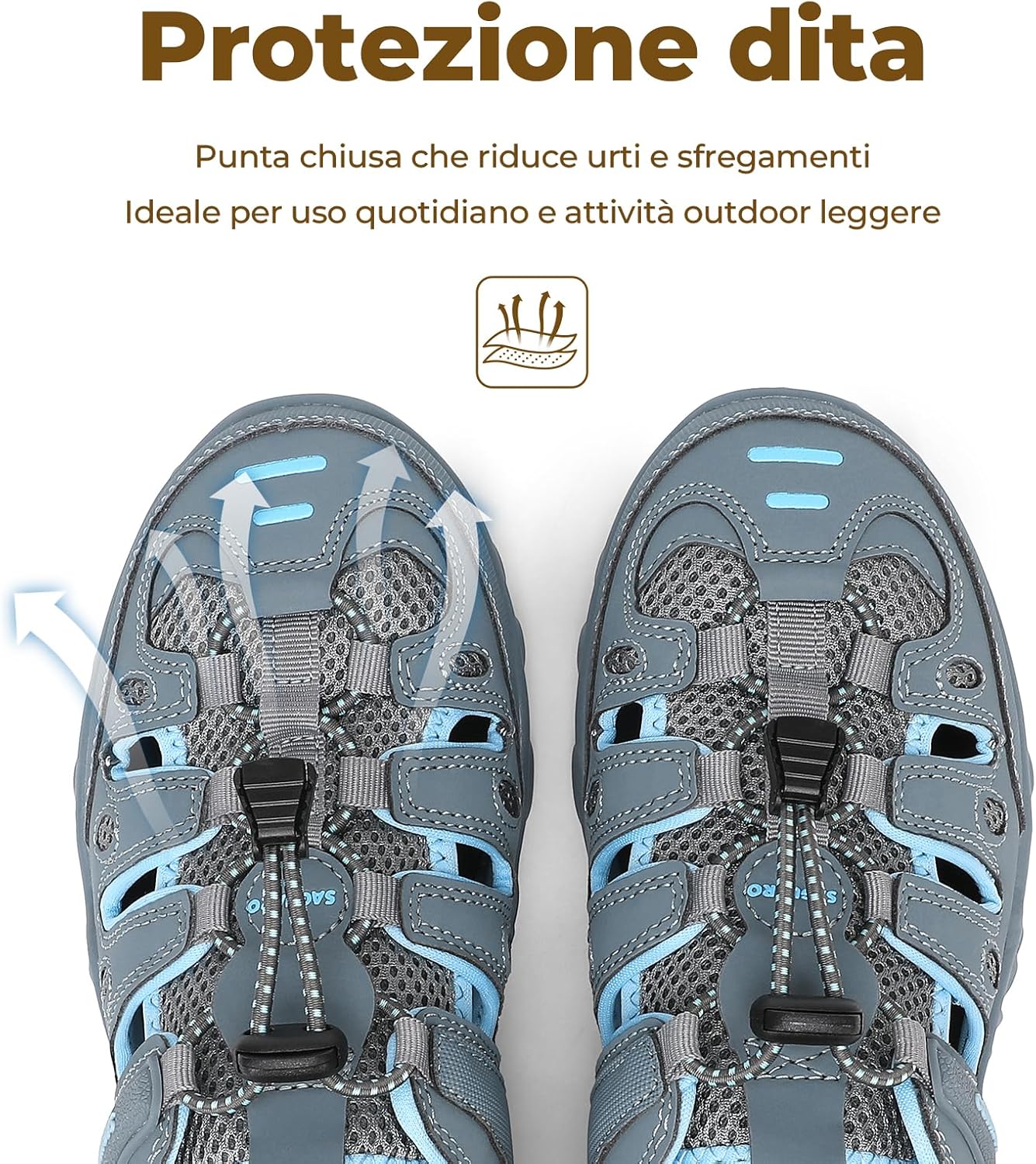 Detalle de SAGUARO Sandali Donna Antiscivolo e Traspiranti – Sandali da Trekking 36-42 EU