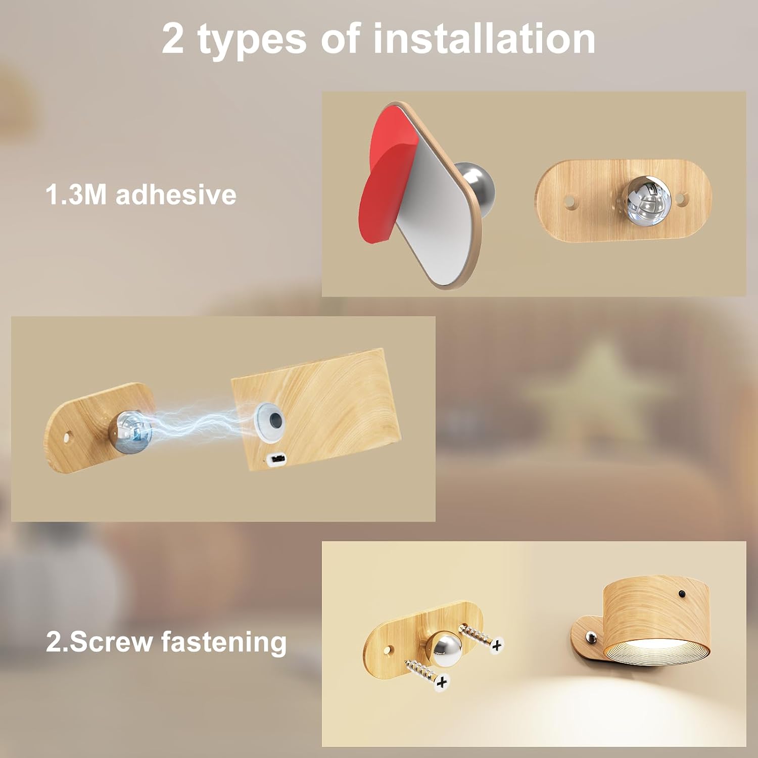 Detalle de Feallive LED Wall Light with USB, dimmable 2