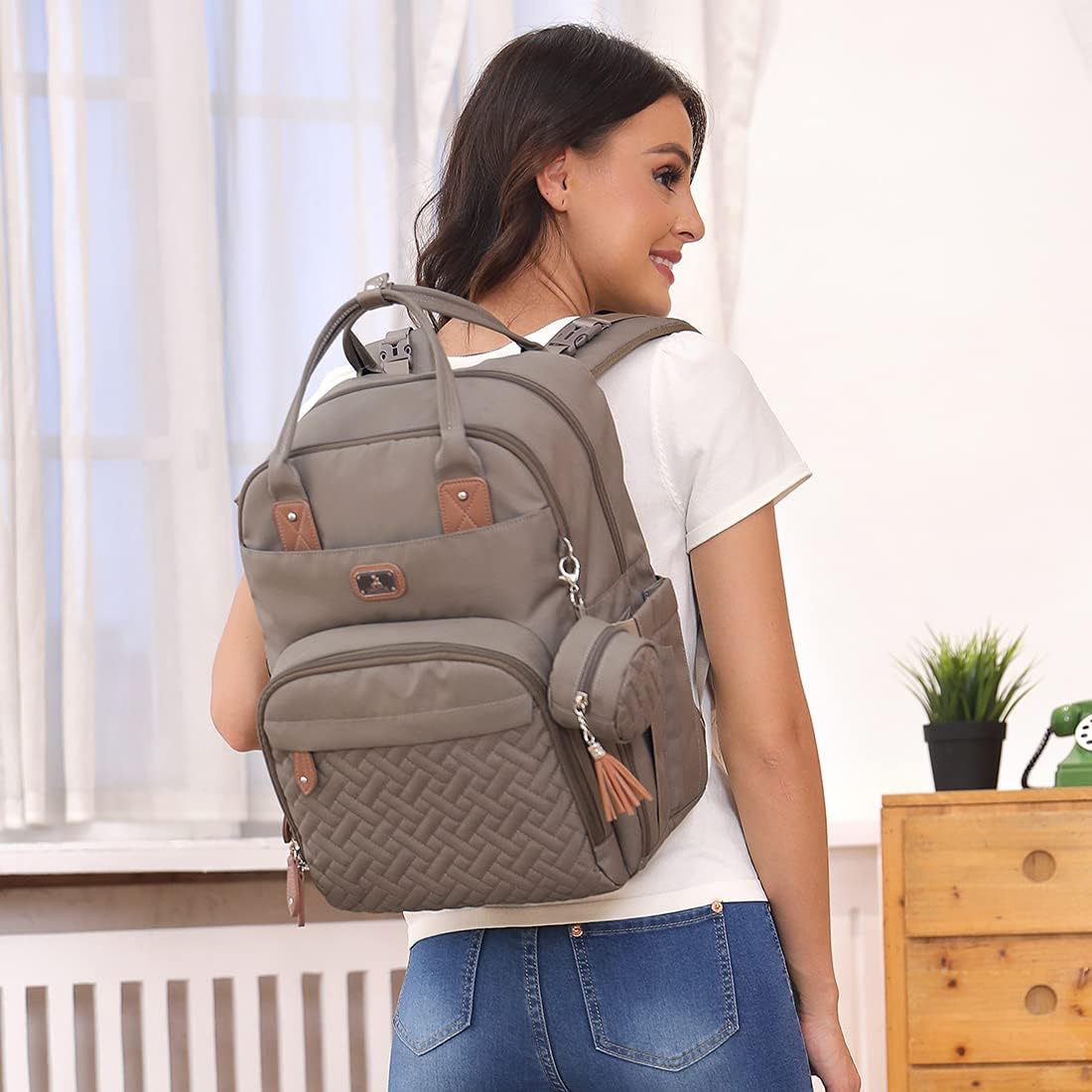 Thumbnail 5 de Dikaslon Sac à Langer à Dos grand format avec 18 poches et tapis à langer