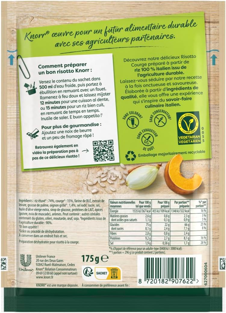 Detalle de Knorr Risotto à la Courge – plat cuisiné en 12 min, lot de 3