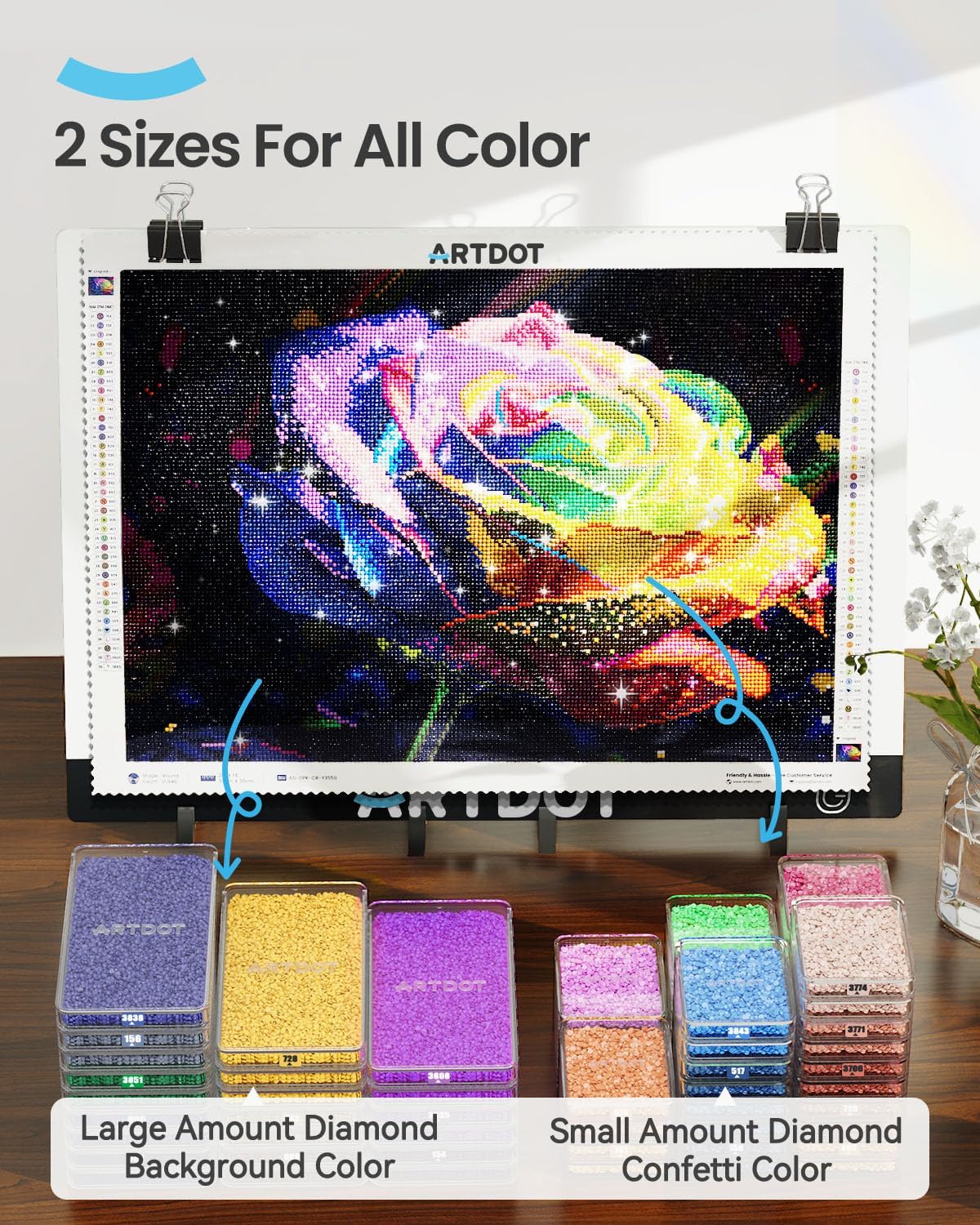 Thumbnail 6 de ARTDOT 60-Piece Diamond Art Storage Trays with Lids (2-in-1 stackable trays & tools)