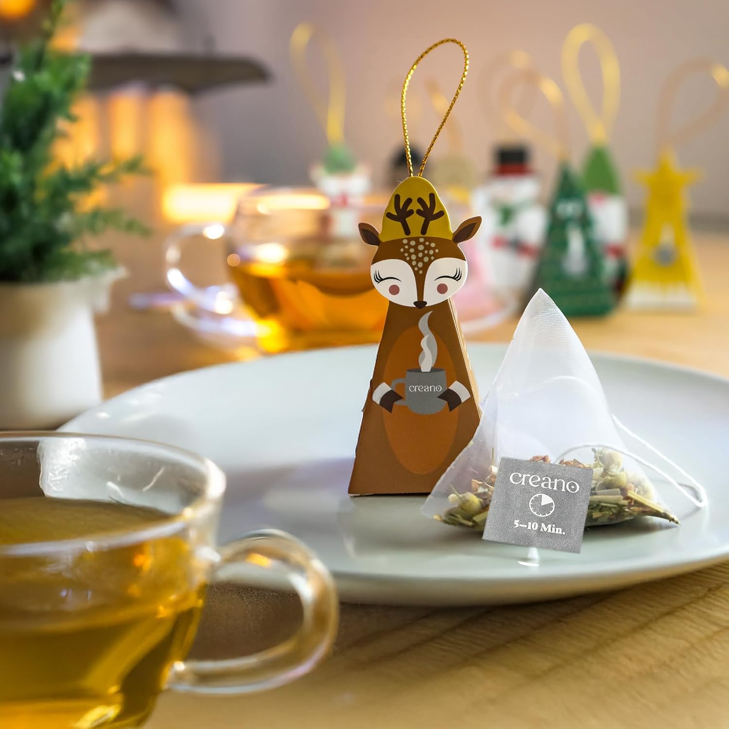 Thumbnail 3 de Creano Bio Wintertee Geschenkset „Niedliche Weihnachtsfiguren“ – 9 Pyramiden-Teebeutel in 9 Sorten