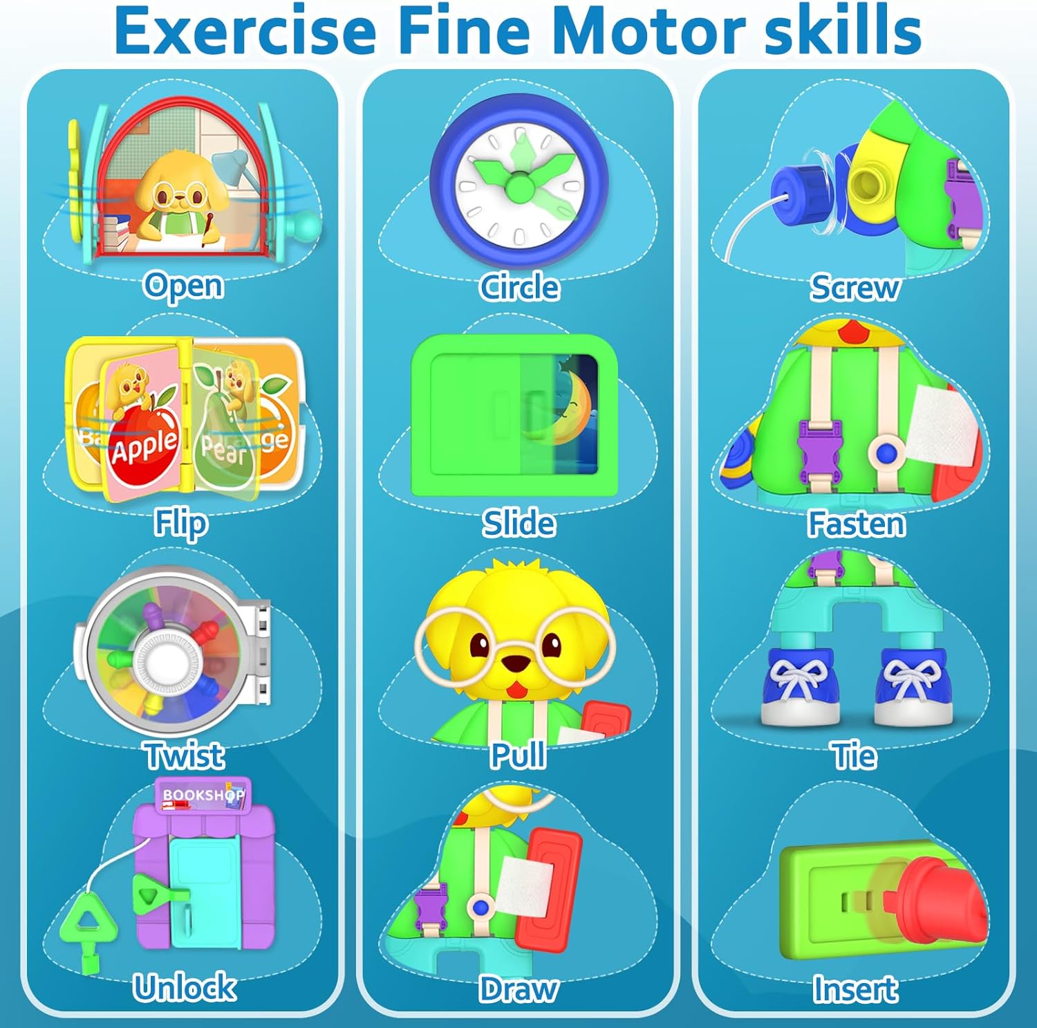 Detalle de Musical Montessori Busy Board for 1-Year-Olds