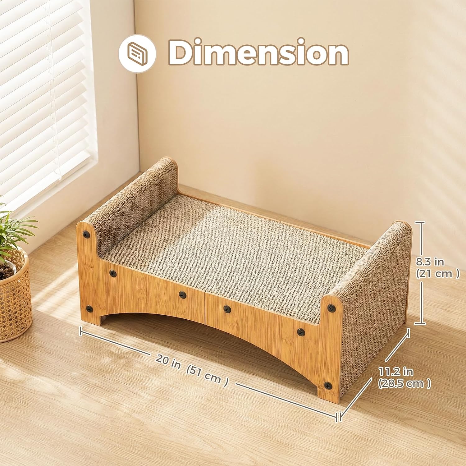 Detalle de Avont Cat Scratcher Cardboard Lounge: 3-in-1 Reversible Bed for Indoor Cats