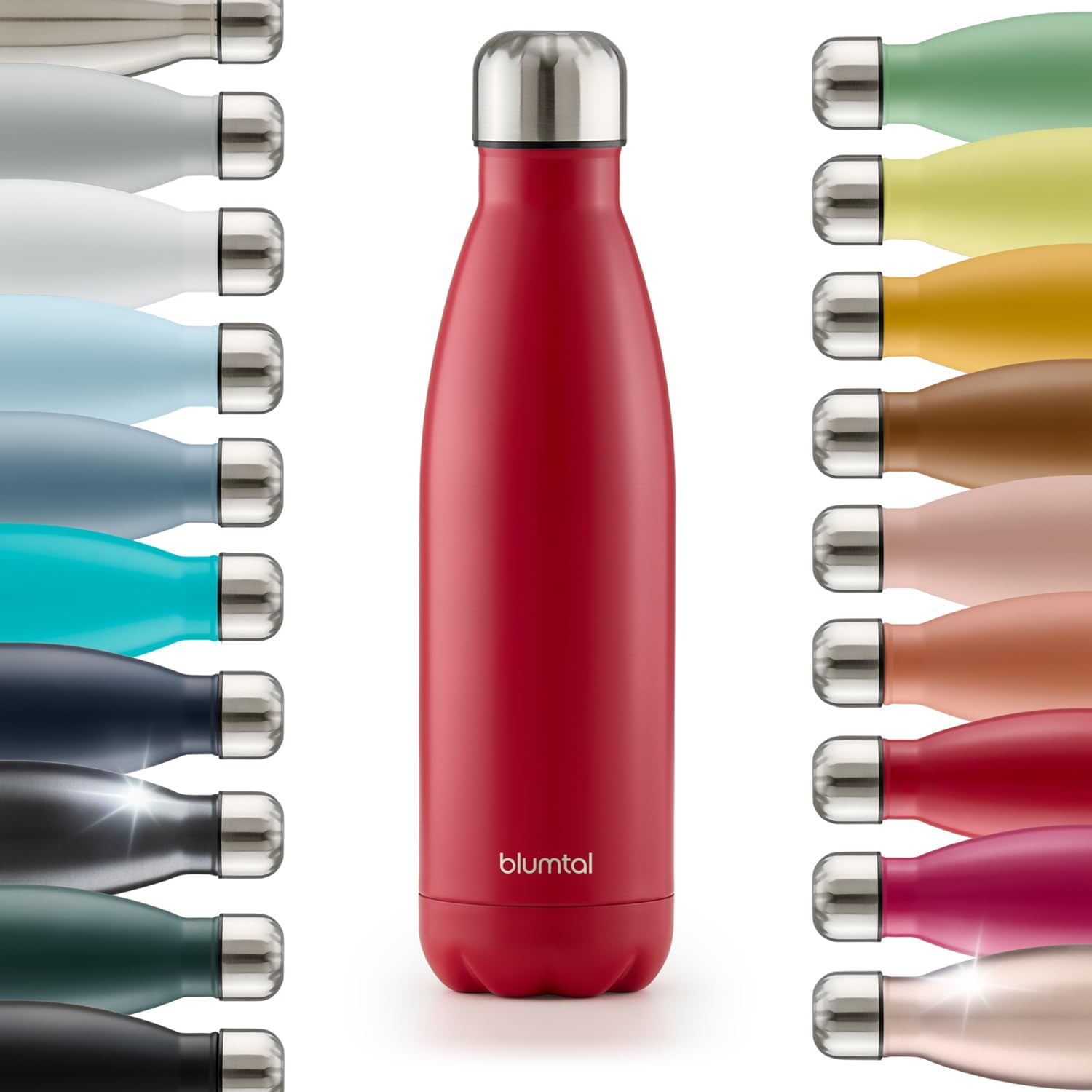 Detalle de Blumtal Trinkflasche 1000 ml Edelstahl – auslaufsicher, doppelt isoliert und BPA-frei in Rot