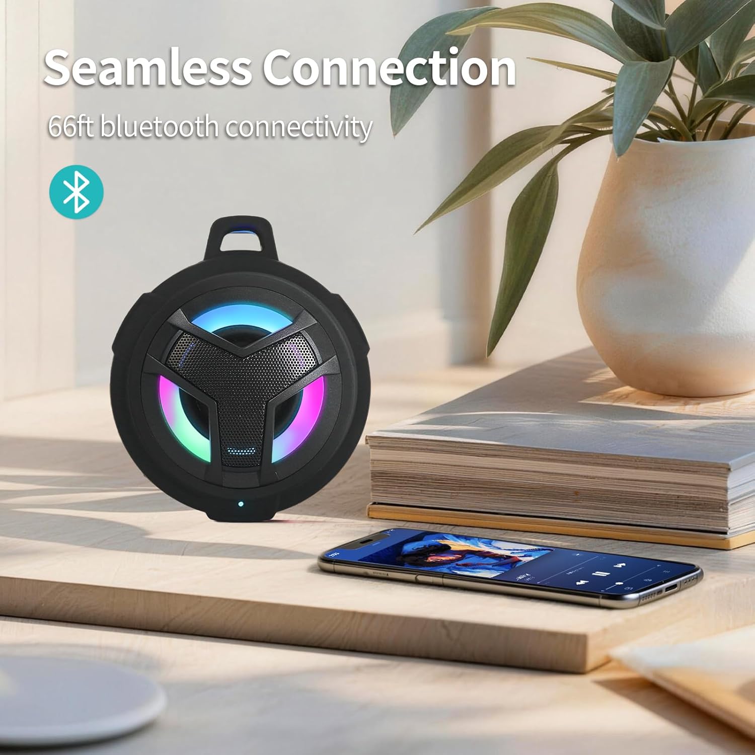 Thumbnail 5 de EBODA Bluetooth Shower Speaker (IP67 Waterproof, Floating) with LED Light, 2000mAh, True Wireless Stereo