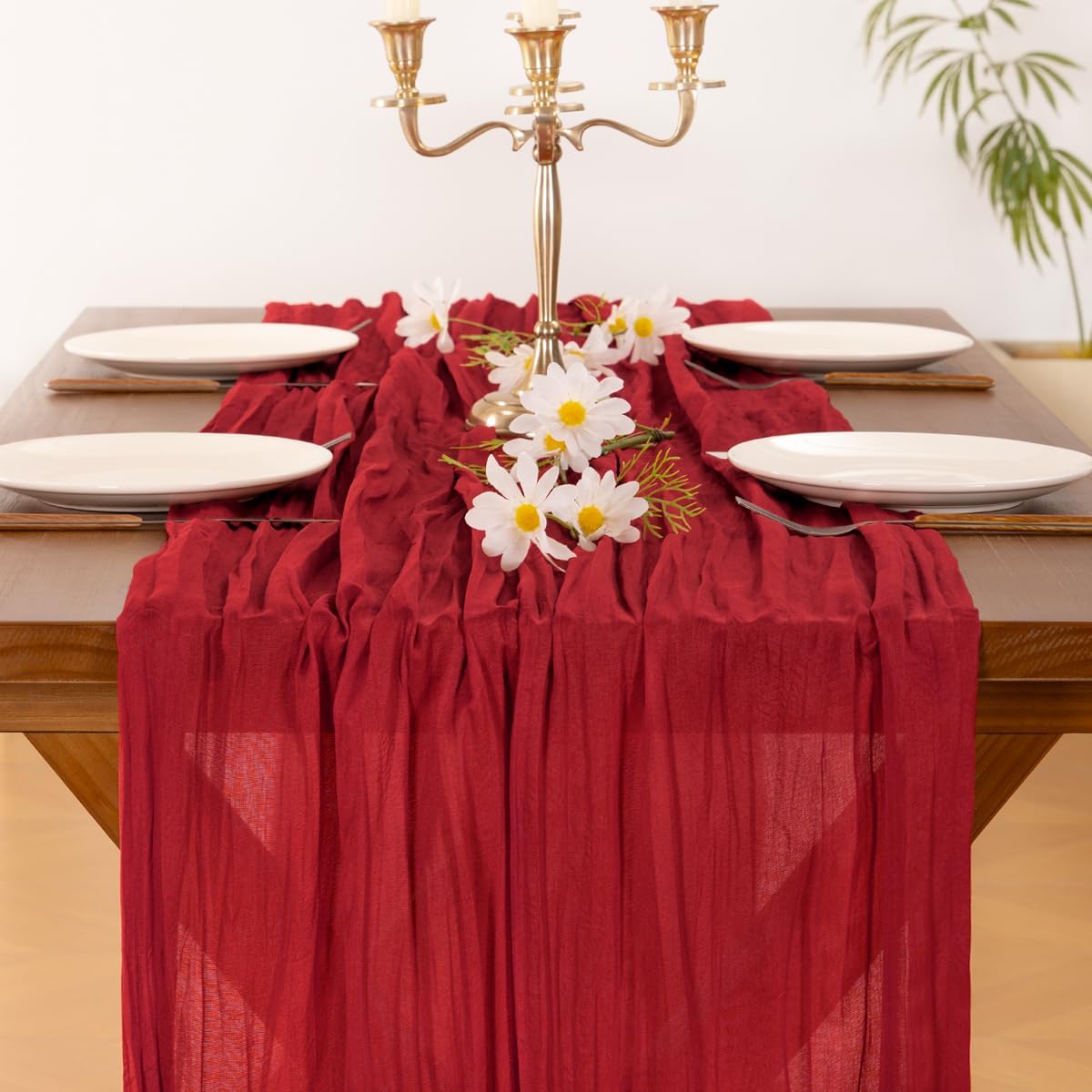 Detalle 2 de Socomi 120-inch Red Table Runner