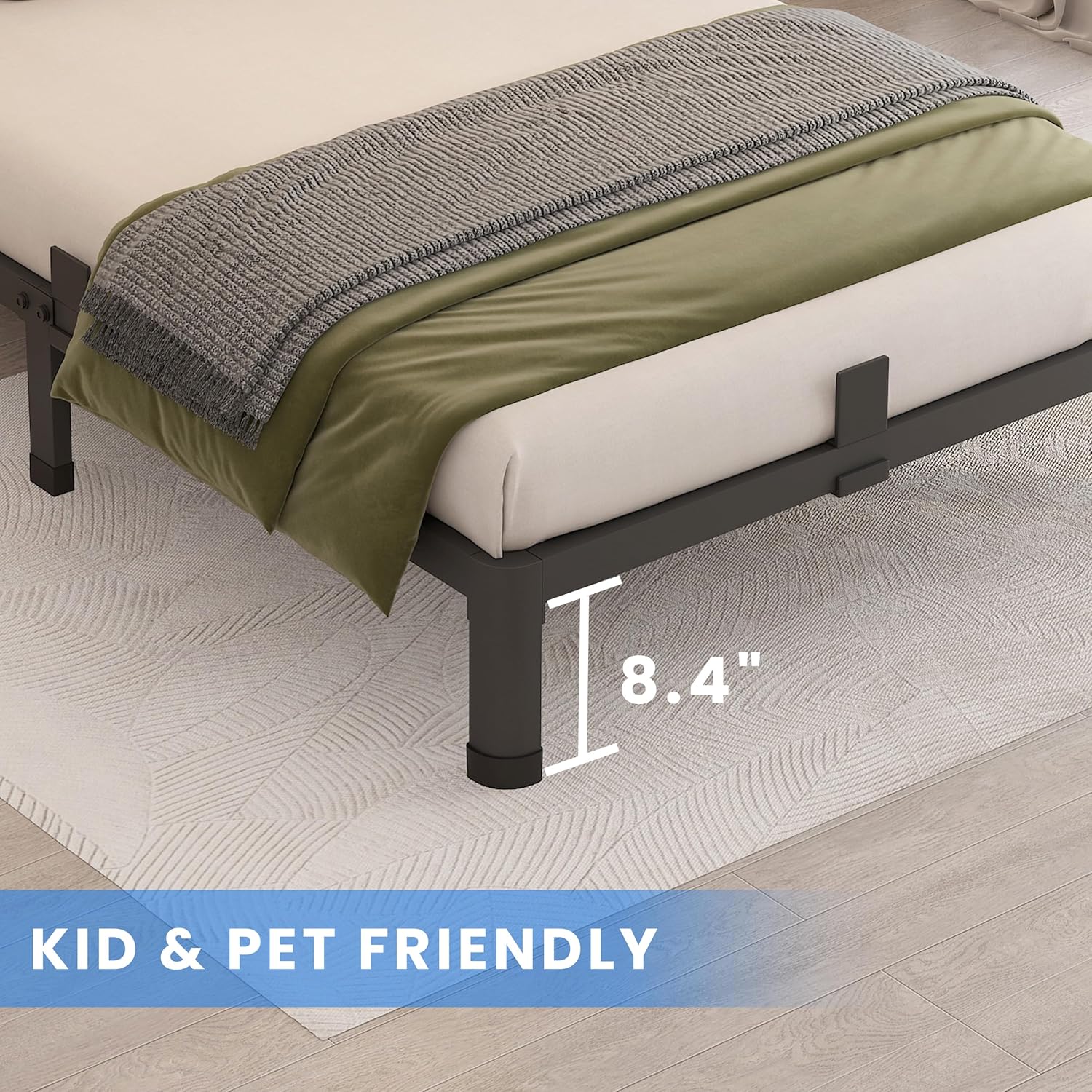 Thumbnail 3 de MAF 10 Inch Twin Size Metal Platform Bed Frame with Round Corner Legs