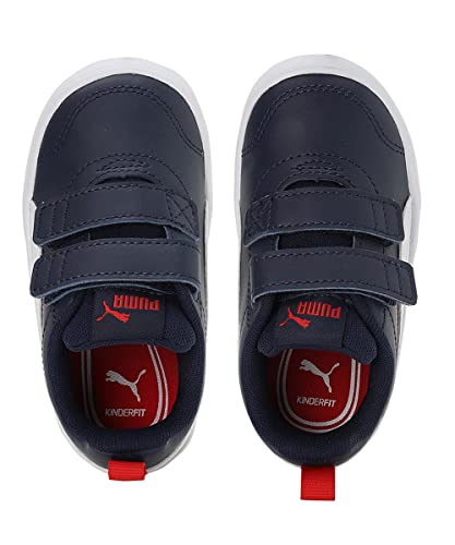 Thumbnail 6 de PUMA Courtflex V2 V Inf: scarpe da ginnastica basse in pelle scamosciata per bambini, colore Peacoat/High Risk Red, taglia 26 EU