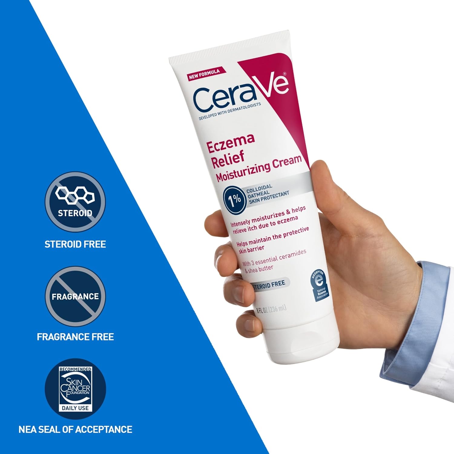 Thumbnail 6 de CeraVe Eczema Relief Cream with Colloidal Oatmeal, Shea Butter & Vitamin E (8 oz)