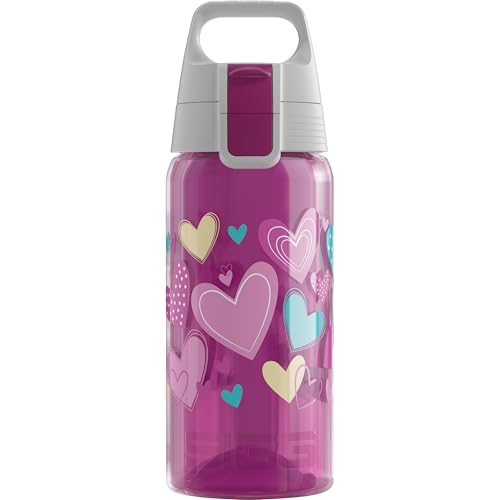 Detalle de SIGG Viva ONE Hearts Kinder Trinkflasche (0,5 L) – auslaufsicher, einhändig bedienbar, frei von Schadstoffen