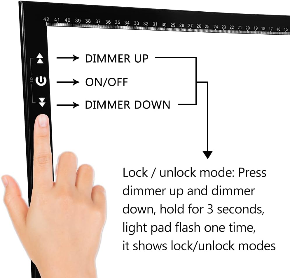 Thumbnail 1 de HSK A3 LED Artist Tracing Light Box with Lock Button (A3 Light Pad, Adjustable Brightness)