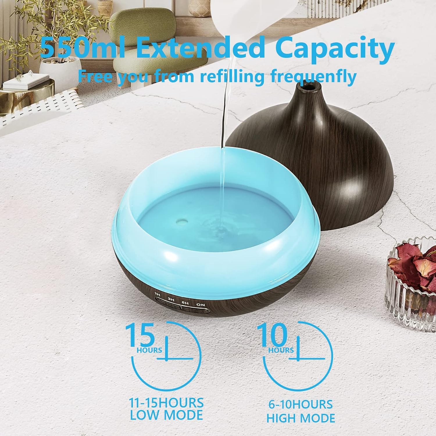 Thumbnail 2 de Ultrasonic Diffuser 550ml with Remote ⚙