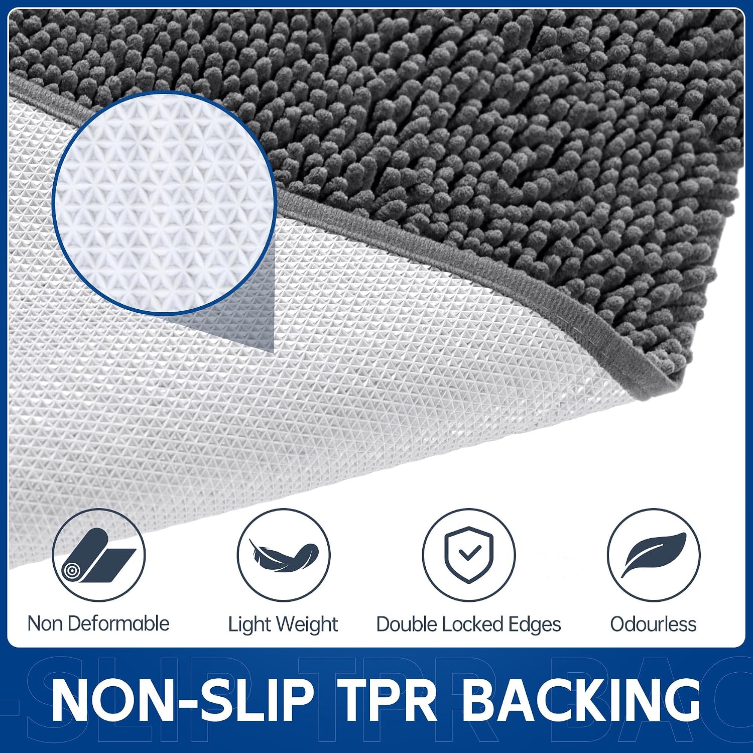 Thumbnail 3 de Naturei Doormat-3060in Chenille Dog Door Mat, 60 x 30 Inches, Dark Gray