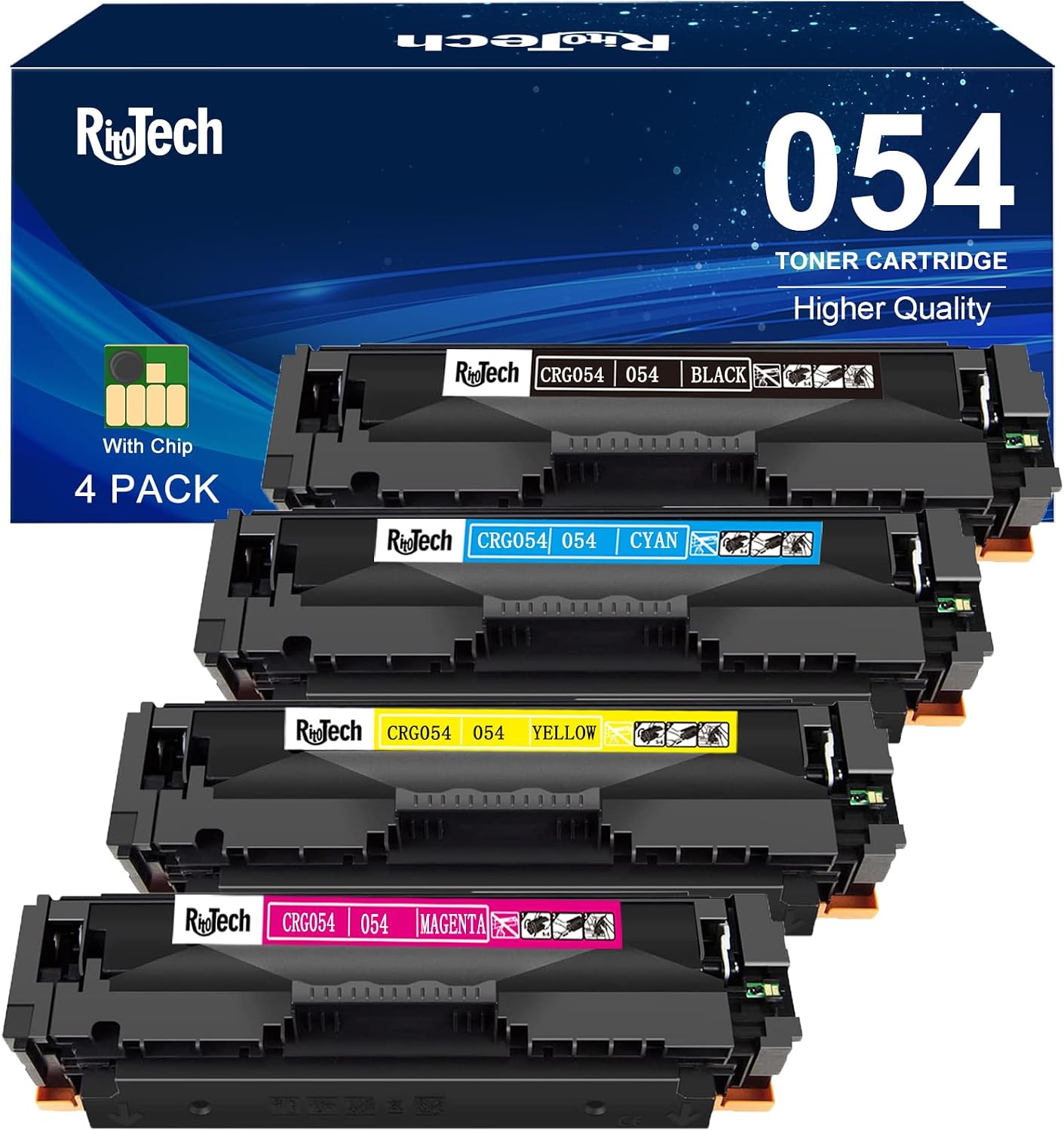 Detalle de RitoTech 054/054H CRG-054 Toner Cartridge Set, 4 Colours for Canon