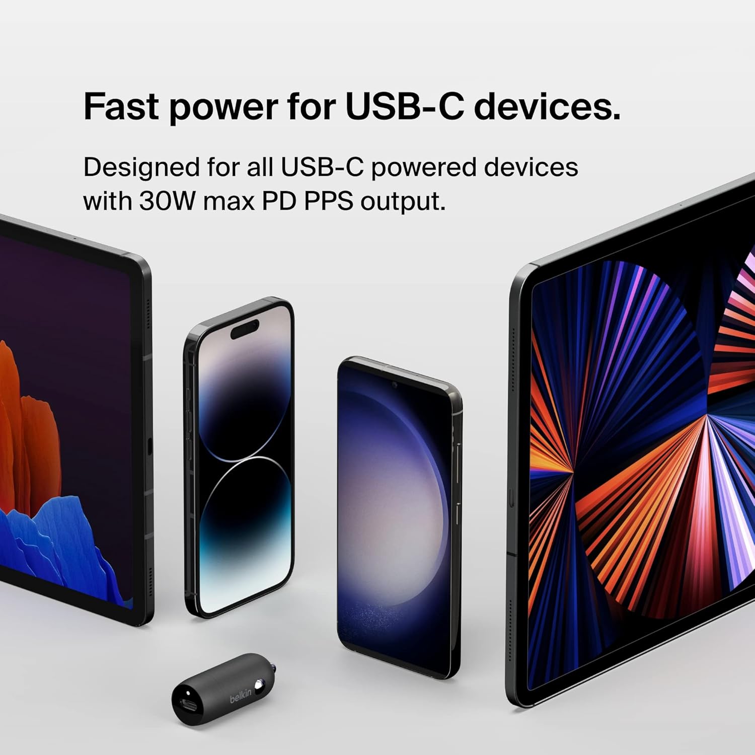 Thumbnail 3 de Belkin BoostCharge Caricabatteria da auto 30 W USB-C PD: compatto, universale e veloce